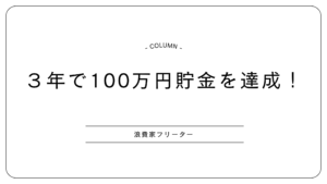 貯金 100万円 30代 投資 節約